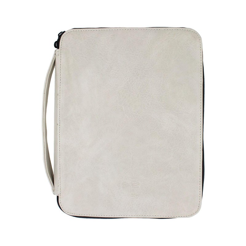 Tombow 56203 Zippered Marker Storage Case, Oyster. Portable Art and Craft Storage Case with 54 Slots and Mesh Pouch fits Dual Brush Pens, Pencils, Pens, Markers and Accessories